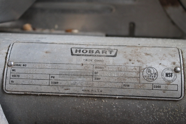 Hobart 1612 Stainless Steel Commercial Countertop Automatic Meat Slicer. 115 Volts, 1 Phase. Tested and Working! - Image 6 of 8