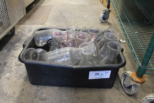 ALL ONE MONEY! Lot of Various Poly Carafes in Black Bus Bin! - Image 1 of 2