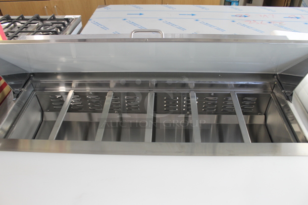 Avantco 178APT48HC Stainless Steel Commercial Sandwich Salad Prep Table Bain Marie Mega Top on Commercial Casters. 115 Volts, 1 Phase. Tested and Working! - Image 3 of 6