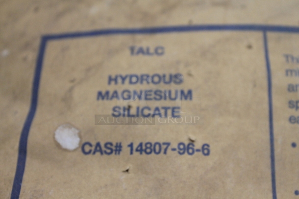 Metal Flat Cart w/ Various Bags Including Hydrous Magnesium Silicate on Casters. - Image 4 of 8