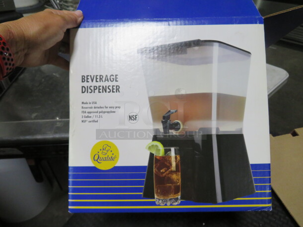 One NEW Qualite 3 Gallon Beverage Dispenser.  - Image 1 of 1