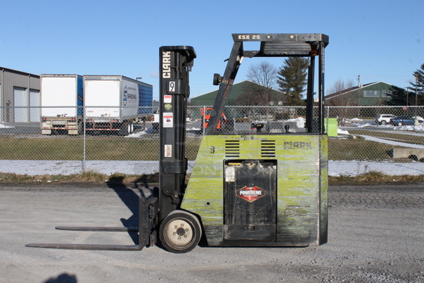 Clark ESX25 Metal Industrial 5,000 Pound Capacity Electric Powered Rider Forklift w/ EnerSys EF3-18-1050 Battery Charger. 8,523 Hours. Forklift is Tested and Working! - Image 7 of 12