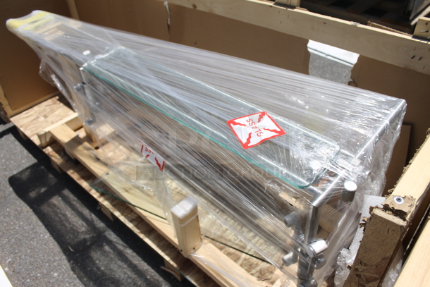 BRAND NEW IN CRATE! Metal and Glass Sneeze Guard. - Image 3 of 4