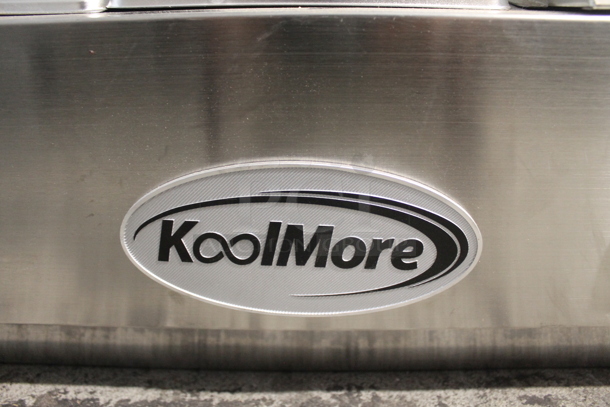 BRAND NEW SCRATCH AND DENT! KoolMore SCDC-6P-SG Stainless Steel Commercial Countertop Refrigerated Rail w/ 6 Drop In Bins and 1 Glass Sneeze Guard Panel. 115 Volts, 1 Phase. Tested and Working! - Image 3 of 12