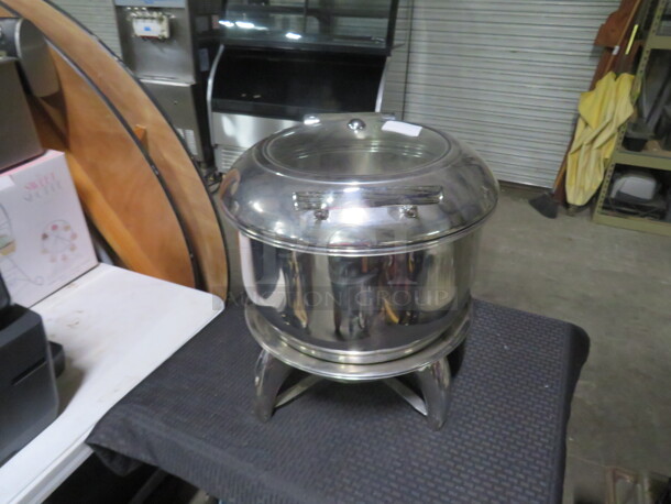 One Stainless Steel 11 Quart Induction Chafer With Window, And Stand. #CW40182. $599.00. - Image 1 of 2