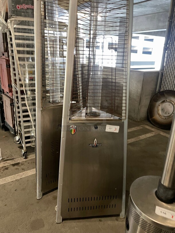 Nice! LavaHeat Italia Lavalite A-Line 56,000 BTU Hammered Black 8 ft. Gas Patio Heater - Image 2 of 7
