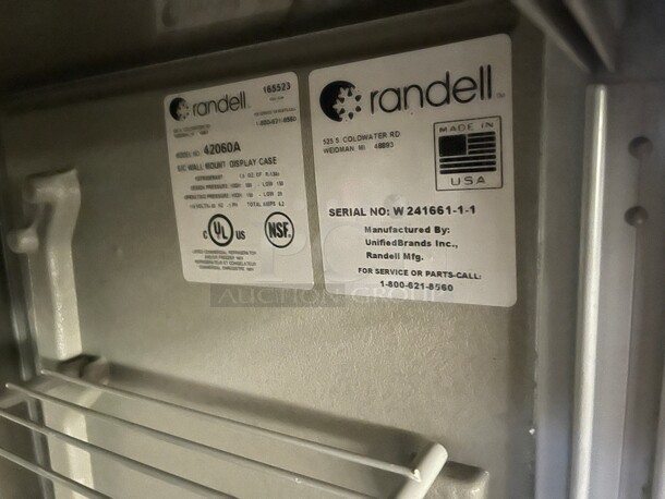 Clean! Randell® 42060A Commercial Refrigerated 60 Inch Wall Mount Display Case NSF 115 Volt Tested and Working! - Image 4 of 7