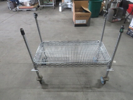 One Metro Shelf With 2 Shelves On Casters. 36X13X35