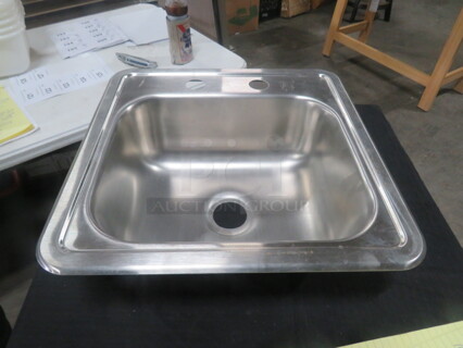 One Stainless Steel Drop In Hand Sink. 15X15X3