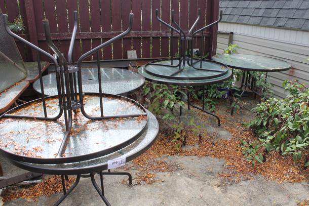 6 Round Patio Tables. 6 Times Your Bid! BUYER MUST REMOVE. (outside) - Image 1 of 5