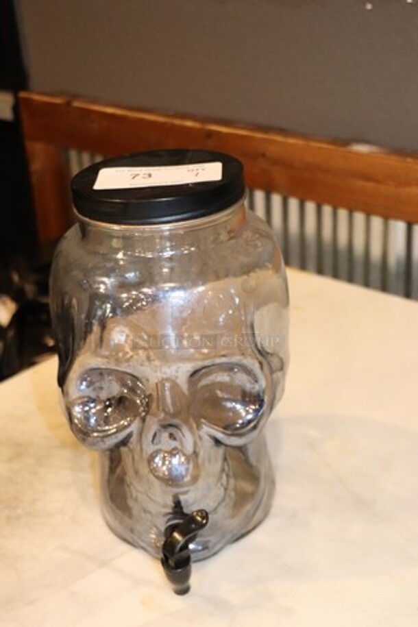 Nice! Unique 13" Glass Skull Serving Pitcher  - Image 1 of 2