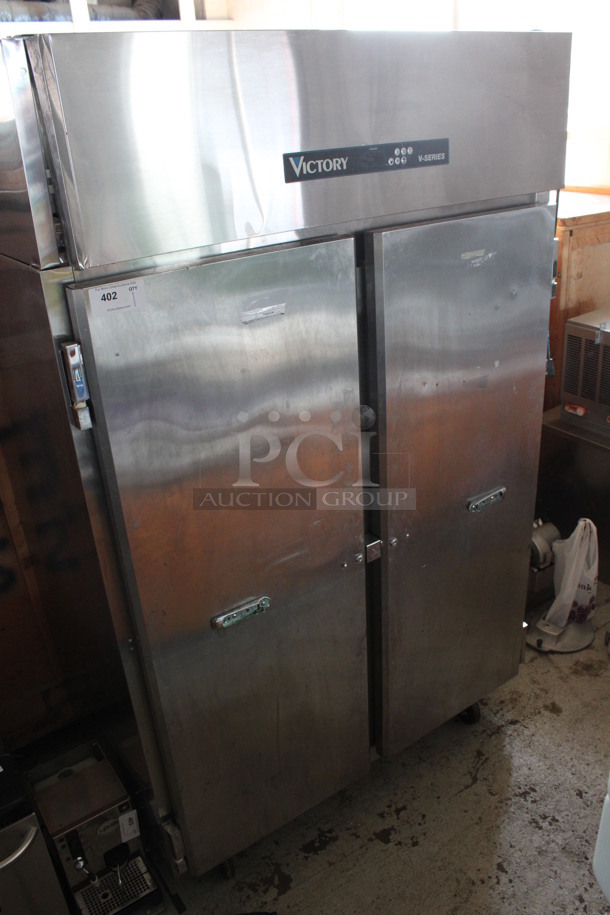 2013 Victory Model VF-SA-2D Stainless Steel Commercial 2 Door Reach In Freezer w/ Poly Coated Racks on Commercial Casters. 115 Volts, 1 Phase. 52x34x84. Tested and Working! - Image 6 of 6