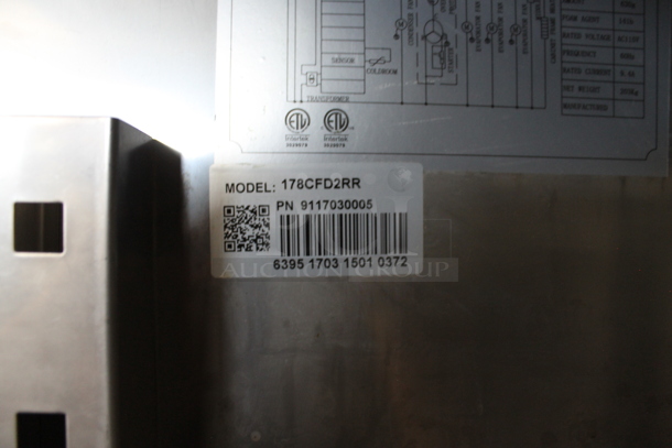 Avantco 178CFD2RR Stainless Steel Commercial 2 Door Reach In Cooler on Commercial Casters. 115 Volts, 1 Phase. Tested and Working! - Image 5 of 6