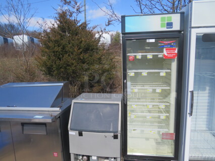One Turbo Air Glass Door Cooler With 6 Racks. 115 Volt. Model# TGM-14CRV. 24X24X76