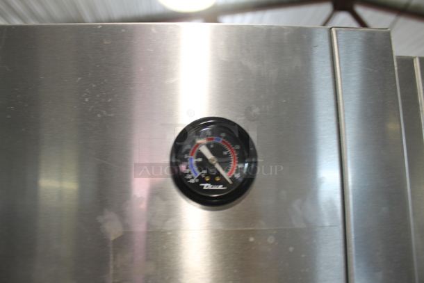 2015 True TG1R-1S ENERGY STAR Stainless Steel Commercial Single Door Reach In Cooler w/ Poly Coated Racks on Commercial Casters. 115 Volts, 1 Phase. Tested and Working! - Image 4 of 7