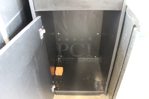 Black Trash Can Shell w/ Trash Deposit Flap and Door. - Image 3 of 4