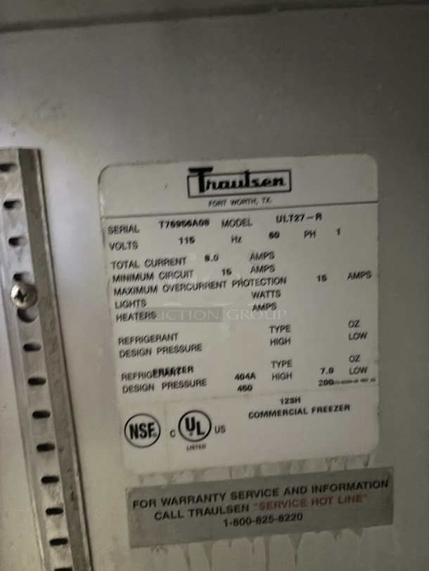 Traulson 1 Dr. Undercounter Refrigerator - Image 2 of 2