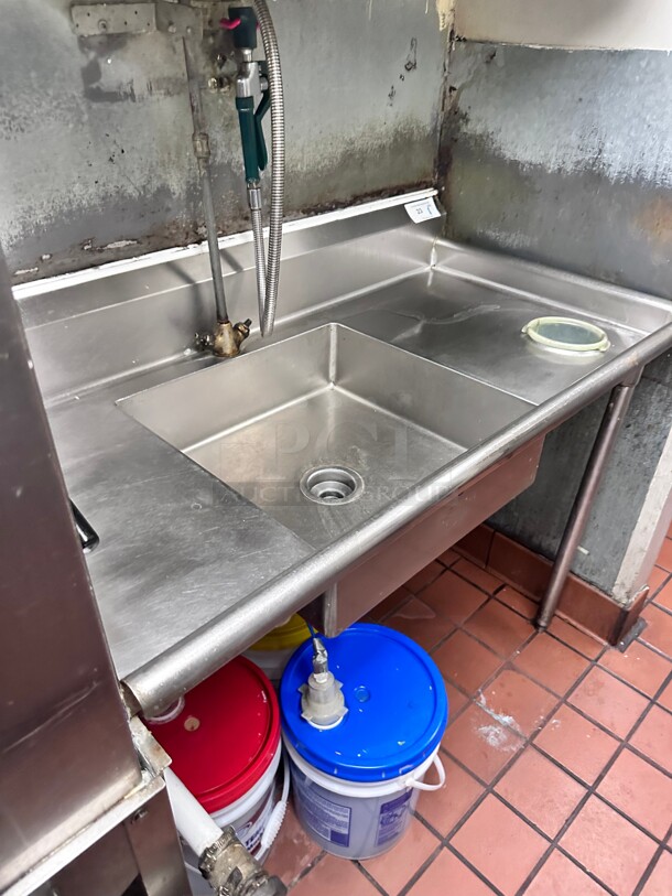 Clean! Regency 16 Gauge 48 inch  Soiled / Dirty Dish Table - Right Drainboard NSF Buyer Must Remove - Image 5 of 5