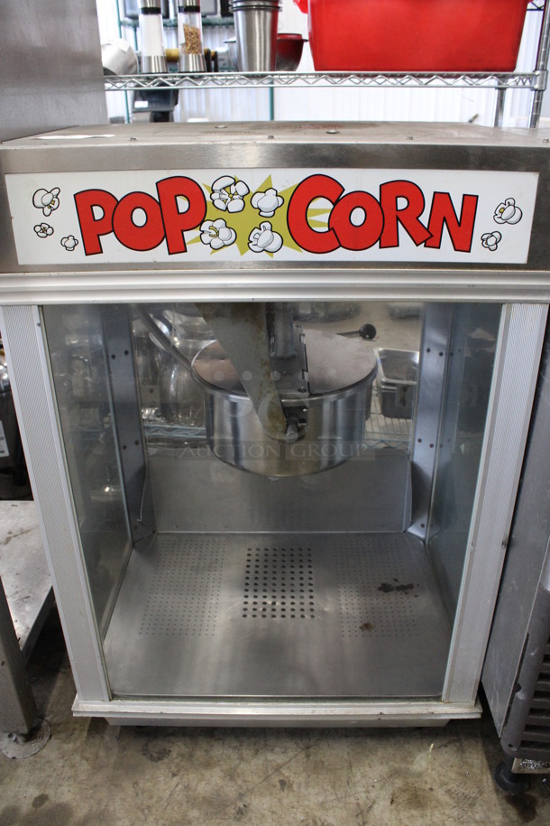 Gold Medal Model 2001ST Metal Commercial Countertop Popcorn Machine Merchandiser. 120 Volts, 1 Phase. 27x20x40. Cannot Test Due To Plug Style