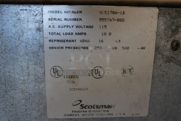 Scotsman SCE170A-1B Metal Commercial Self Contained Ice Machine. 115 Volts, 1 Phase. - Image 5 of 5