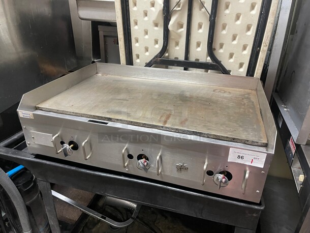 Working! Star 36 inch Commercial Flat Griddle Grill With 1 inch Steel Iron Natural Gas NSF Tested and Working! 36x25x12