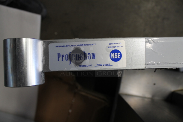 BRAND NEW IN BOX! Profeeshaw PSW-2436E SR-78007-T2448 Stainless Steel Table w/ Under Shelf. Stock Picture Used as Gallery. - Image 11 of 11
