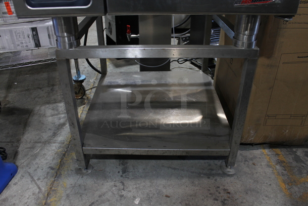 2019 Alto Shaam CTP6-10EVH Stainless Steel Commercial Electric Powered Convection Oven w/ View Through Door on Metal Equipment Stand w/ Commercial Casters. 208-240 Volts, 3 Phase.  - Image 2 of 6