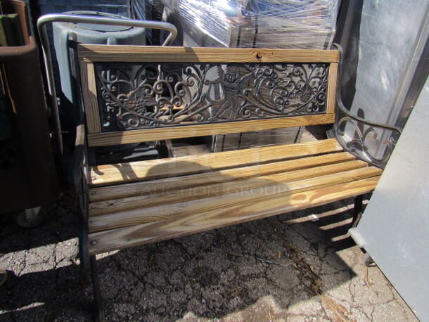 One Wooden/Metal Bench. 50X27X32