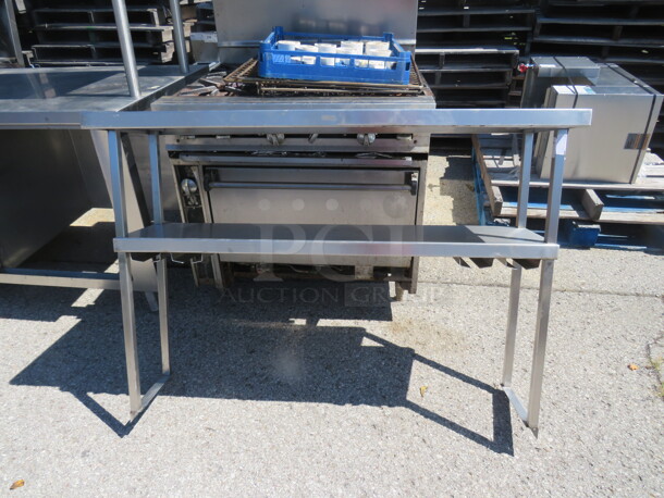 One Stainless Steel Double Over Shelf. 48X16X38 - Image 1 of 1