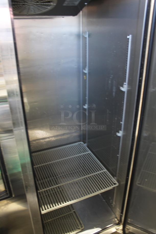 Turbo Air M3R47-2-N Stainless Steel Commercial 2 Door Reach In Cooler w/ Poly Coated Racks on Commercial Casters. 115 Volts, 1 Phase. Tested and Working! - Image 7 of 7