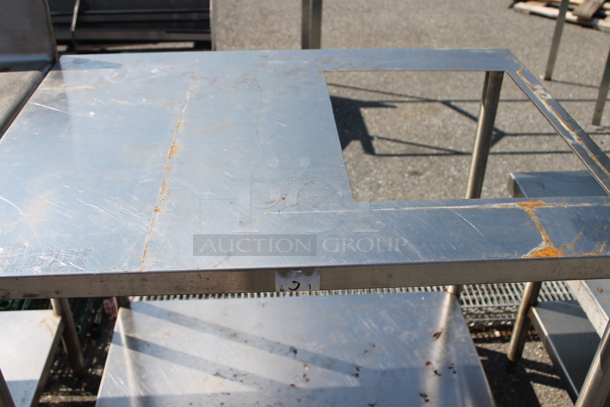 Stainless Steel Table w/ Cut Out and Under Shelf. - Image 2 of 3