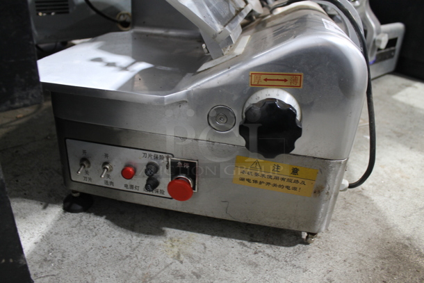 Aishiqi YQR-320 Stainless Steel Commercial Countertop Automatic Meat Slicer w/ Blade Sharpener. 115 Volts, 1 Phase. Cannot Test Due To Plug Style - Image 5 of 7