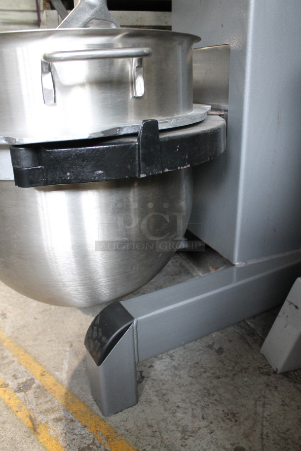 Varimlxer W60 Metal Commercial Floor Style 60 Quart Planetary Dough Mixer w/Stainless Steel Mixing Bowl, Bowl Guard and Paddle Attachment. 208 Volts, 3 Phase.  - Image 10 of 11