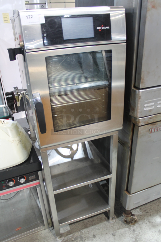 2019 Alto Shaam CTX4-10E Stainless Steel Commercial Electric Powered Combi Oven on Stand. 208-240 Volts, 3 Phase.