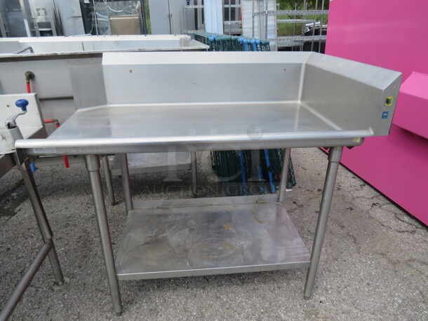 One Stainless Steel Clean Side Dishwasher Table With Back Splash And SS Under  Shelf. 50X30X45