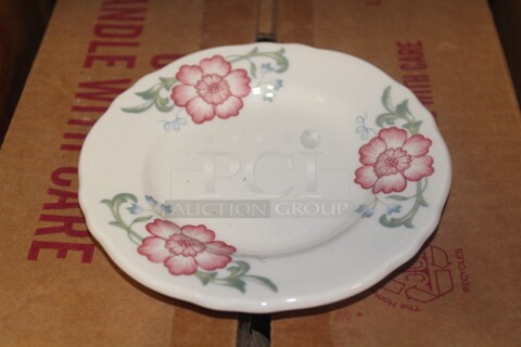 NEW IN BOX! 1 Box (36 Count) Homer Laughlin 5.5" Wild Rose Plates. 36X Your Bid! 