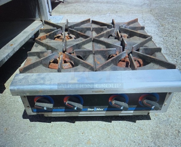 One Star Max Natural Gas 4 Burner Tabletop Range. 24X38X11 - Image 1 of 2