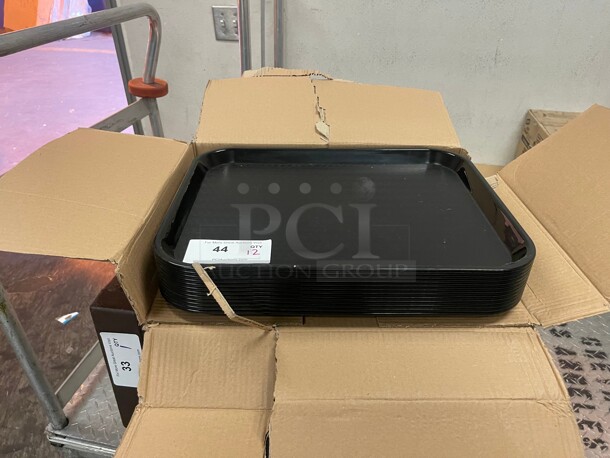 New In Box! Carlisle CT141803 Cafe 14inch  x 18inch Black Standard Plastic Fast Food Tray NSF 14x18 - Image 2 of 4