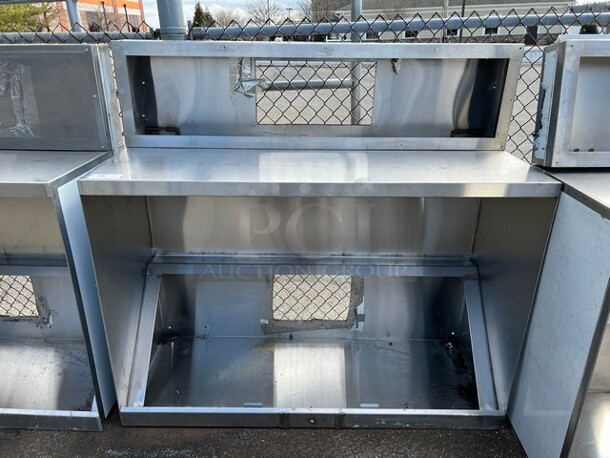 5' Stainless Steel Commercial Grease Hood w/ Make Up Fan Frame. 62x58x24