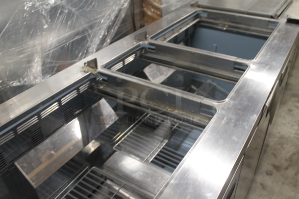 2012 Delfield 4472N-30M-M334 Stainless Steel Commercial Prep Table on Commercial Casters. Missing Lids. 115 Volts, 1 Phase. Tested and Powers On But Does Not Get Cold - Image 4 of 7