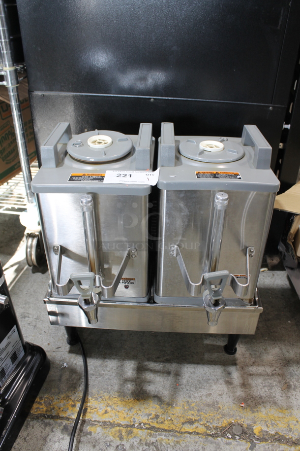 Bunn 2SH STAND Stainless Steel Commercial Countertop Satellite Server Stand w/ 2 Bunn Satellite Servers. 120 Volts, 1 Phase. Tested and Working! - Image 1 of 6