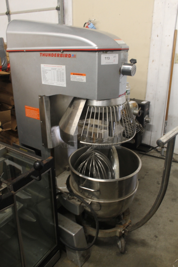 Thunderbird ARM-60PBL Metal Commercial Floor Style 60 Quart Planetary Dough Mixer w/ Stainless Steel Mixing Bowl, Bowl Guard, Dolly, Dough Hook, Whisk and Paddle Attachments. 220 Volts, 1 Phase. - Image 2 of 7