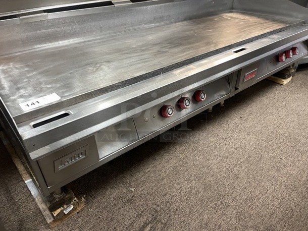 Lang 172T 72 inch  Electric Griddle w/ Thermostatic Controls - 1inch Steel Plate, 208v/3ph Tested and Working! - Image 1 of 12