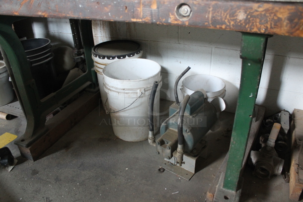 ALL ONE MONEY! Lot of Table, Contents Including Metal Cabinet and 2 Office Chairs.. BUYER MUST REMOVE. - Image 4 of 9