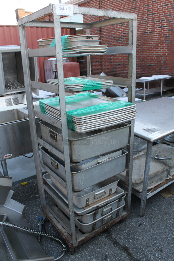 Metal Pan Transport Rack on Commercial Casters w/ Contents. - Image 2 of 4