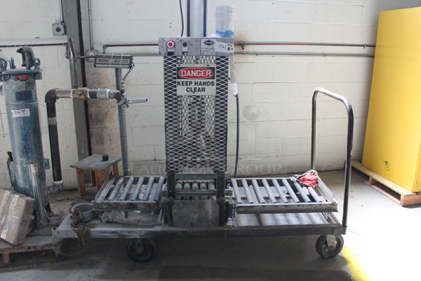 Metal Flat Cart on Commercial Casters w/ Siltec Electronic Weighing Scale. - Image 1 of 11
