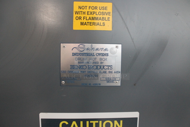 Sahara 10E4-CS Gray Metal Commercial Industrial Oven Drum Hot Box. BUYER MUST REMOVE. - Image 4 of 5