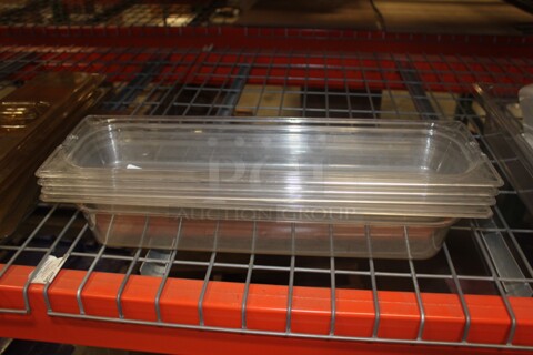 NEW! (3) 1/2 Size Long X 2.5" And (1) 1/2 Size Long x 4" Plastic Insert/Pans. 4X Your Bid! 