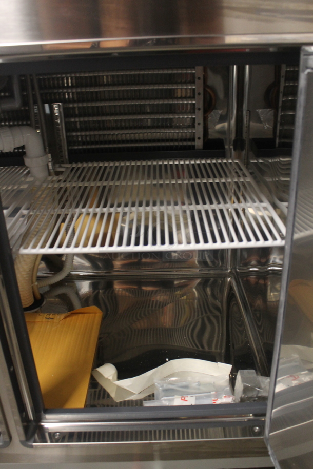 BRAND NEW SCRATCH AND DENT! Sifa Stainless Steel Commercial Work Station w/ 2 Door Cooler and Back Splash. 220-240 Volts.  - Image 9 of 11