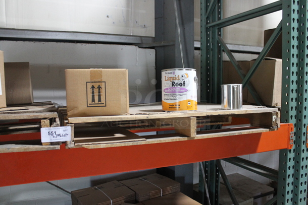 ALL ONE MONEY! TWO PALLET LOT of Various Items Including Liquid Roof and Cardboard Boxes. BUYER MUST REMOVE. - Image 3 of 3